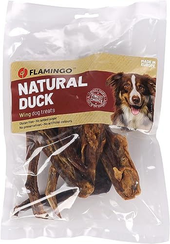 Flamingo Leckerli Hund – Natur Entenflügel – 200g – glutenfrei – ohne Zusätze – leckerer Knabberspaß