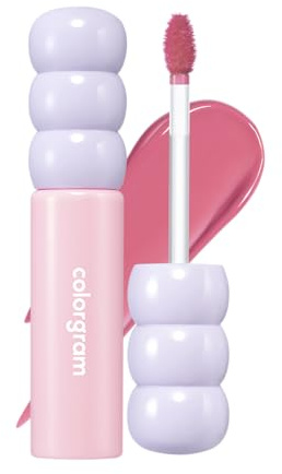 COLORGRAM Fruity Glass Tint 07 Shy Guava | Korean Long Lasting & Waterproof Lip Stain| Glossy Lip Gloss with Lovely Soft Pink Shade | Buildable, Blendable, Moisturizing, Non-Sticky | 0.11 Oz