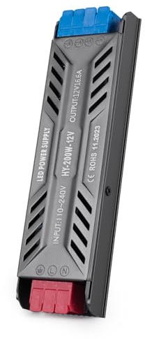 SUCIKORIO 12V 200W Netzteil LED Trafo LED Transformator 230V auf 12V 16,6A Schlank Konstante Spannung LED Treiber Netzteil 12V Ultra Dünn Niedervolttrafo für LED Lampen, LED Strips