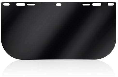 Feekoon Face Shield Replacement Lens, 15.5'' x 8'' Tinted Full Face Shield Replacement for 770580, Protective Safety Face Shield for Welding, Grinding, Dark Helmet Face Shield for DIY Cosplay