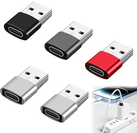 USB to USB C Adapter, 5 Pack type C to USB Adaptor, USBC to USBA, USBA to USB C Adapter, USBC to USBA, USC to USAwith 13 14 Max Pro with Samsung Laptop Flash Drive