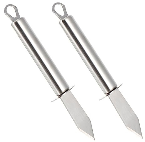 ULTECHNOVO 2 Piezas cuchillo para ostras abierto abridor de conchas de cangrejo cuchara para ostras cuchillo ostras Abrelatas de ostras sacacorchos Herramienta de baje de ostras pela vieiras