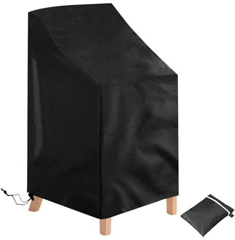 Votoko Fundas Sillas Apiladas Jardín, 70 x 70 x 85/125 cm Funda para Sillas Exterior Jardin Impermeable Oxford Resistente Anti-Viento Anti-UV Funda Protectora Sillas Exterior para Patio Terraza