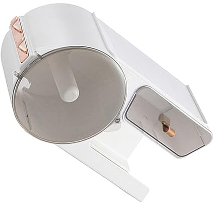 GLEAVI Multi Functional Bathroom Tissue Dispenser Wall Mounted Plastic Toilet Paper Case for Hair Dryer Keys and Mobile Phone Storage HIPS and Pet Material Space Saving