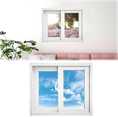 Basement Window 12 16 20 26 28 30 32 36 40 Bathroom Window Replacement with Screen Sliding Window for Mobile Home Shed(White,28x18in)