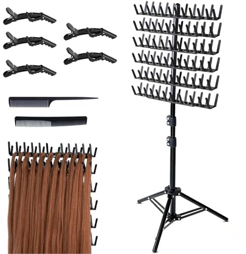 FARYODI Support de cheveux réglable pour tresses, 144 stylos, organisateur de cheveux, pour coiffeurs et tresses