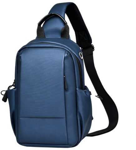 Vattentät Sling väska USB laddning 9 tum tablett bröstväska Crossbody axel dagsäck,Blue