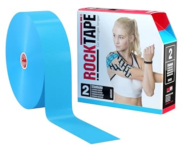 Rocktape 5cm x 32m, Electric Blue, Therapy Tape for Muscle Support and Joint Stability, Kinesiology Tape for Treating Muscle Soreness and Common Sports Injuries, Flexible Biomechanical Wrap