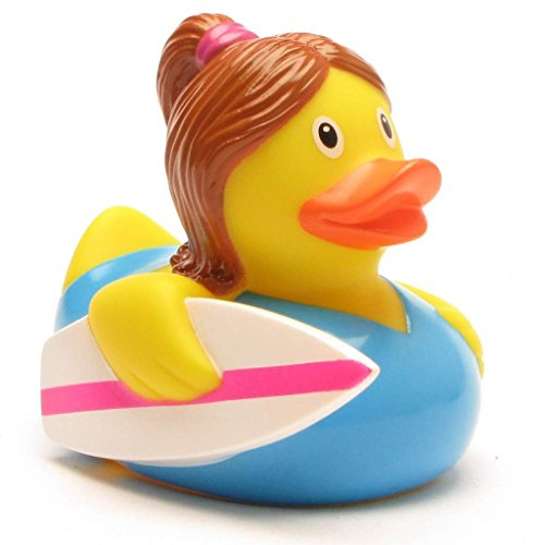 Surfer Girl - Pato de baño (8,5 cm, incluye llavero de pato de baño)