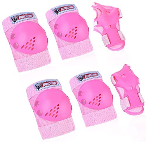 Youth/Kids Knee Pads Elbow Pad Wrist Guards Protective Gear Set for 3-15 Years Child Roller Skates Skateboard Inline Rollerblading Cycling BMX Bike Skating Scooter Riding and Other Outdoor Sports