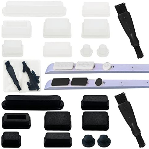 18 Pcs Bouchons Anti-PoussièRe pour Macbook Pro13/15, SD/d'alimentation/Carte Casque/Thunderbolt/Mini/Firewire/RéSeau/Bouchon Anti-PoussièRe pour Emplacement pour Carte USB,Brosse De Nettoyage