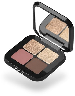 KIKO Milano Bright Quartet Eyeshadow Palette 02 | Palette Con 4 Ombretti Cotti Per Uso Asciutto E Bagnato
