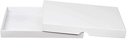 Weiße Faltschachtel mit Deckel, für A5, 15,2 x 21,3 x 2,5 cm, Recyclingkarton, Geschenkschachtel, Fotoschachtel - 10er Set