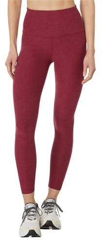 Beyond Yoga Women's Spacedye Caught in The Midi High Waisted Legging, Bordeaux Heather, Large