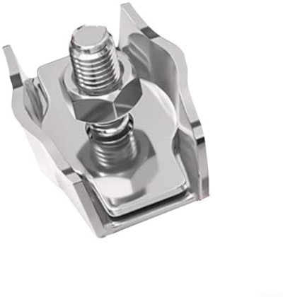 Feegow 10 abrazaderas de cable de acero inoxidable 304, clip de cuerda de alambre, cabeza de abrazadera única, empuñaduras de cuerda de acero inoxidable M6/M8 (M6)