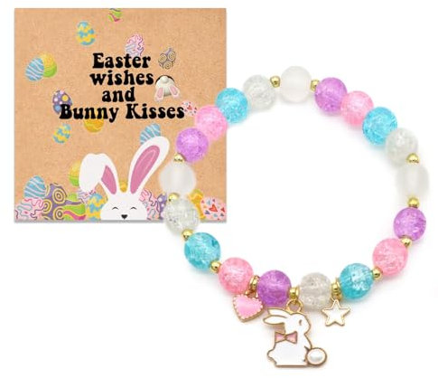 WEITAPYT Kaninchen Schmuck Armband, Hasen Armband Kinder, Armband Hase Mädchen, Cartoon Armband, Armband mit Charms Kinder, Kommt mit Karte, Geeignet als Ostergeschenk für Mädchen(C)