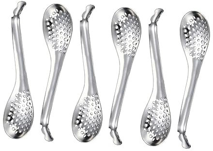 iplusmile 6Piezas Cucharas de Caviar Inoxidable Coladores de Cocina Utensilios de Filtración Efectiva para Preparaciones Gourmet