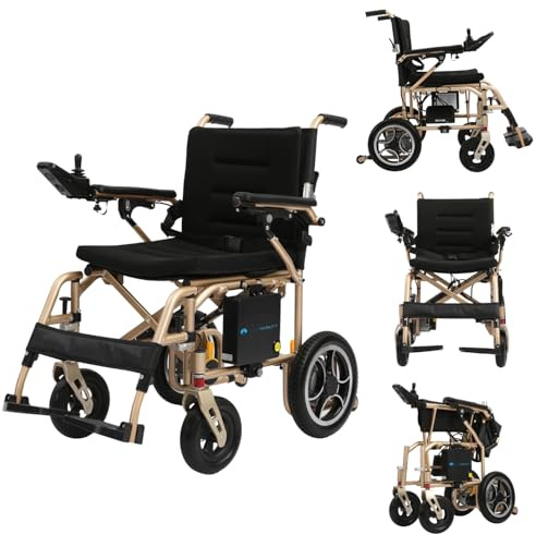 Glider Mobility Nova Lite Lightweight Folding Electric Wheelchair – Dual 250W Motors, 24V 10Ah Lithium Battery, 14-Mile Range, 8km/h Speed, 120kg Capacity, Airline Approved, Portable Powerchair