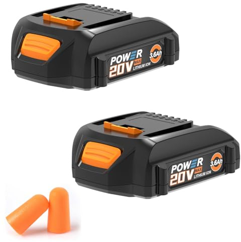 Koedsion 3600 mAh WA3525 20V Battery Replacement for Worx Battery 20V Power Share Max 20V Lithium-ion Battery Compatible with Worx 20V Battery WA3575 WA3520 WA3669 WG151s WG891 Leaf Blower Tools