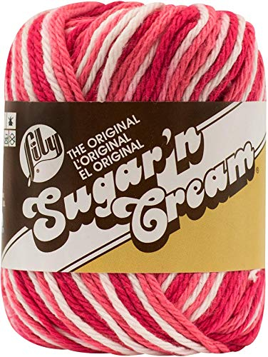 Lily Sugar'n Cream Yarn, Cotton, Azalea Ombre, One Size