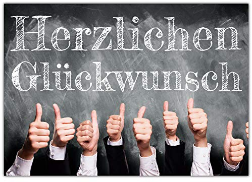 A4 XXL Glückwunschkarte DAUMEN HOCH mit Umschlag - edle Klappkarte für alle Anlässe wie Geburtstag Hochzeit Erfolg Jubiläum Karte von BREITENWERK