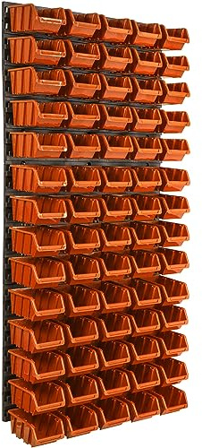 botle 70 stck. Box Lagersystem Wandregal 58 x 117cm Stapelboxen Schüttenregal Sichtlagerkästen Extra Starke Wandplatten Regal Erweiterbar Werkstattregal Lagerregal Werkstattwandregal Steckregal