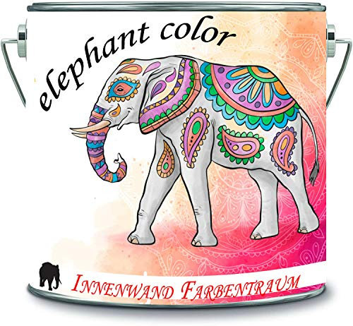 elephant color Pintura multicolor para interiores sin disolventes, 1 capa opaca (10 L), color rosa vintage