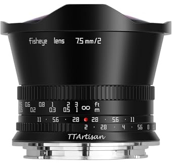 TTARTISAN APS-C 7.5mm F/2 Fisheye RF Mount, Ultra-Wide Prime Manual Lens for Canon RF-Mount EOS R7 R10 R50 R5 R6 R3 R8 (RF-Mount)