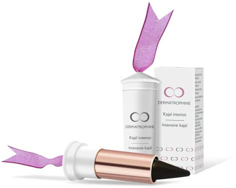 Dermatrophine Pro - Kajal Intenso | Contorno Occhi Nero | Matita Nera Effetto Texture Morbida E Resistente | Per Delineare Con Linee Precise