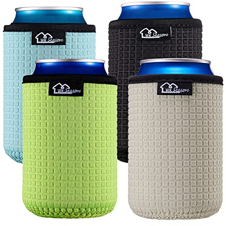 WK IEASON 12oz Standard-Dosenhüllen Isolatoren Halter rutschfester Neopren-Dosenkühler für Coco Cola, White Claw und mehr (Grün/Hellblau/Grau/Schwarz)