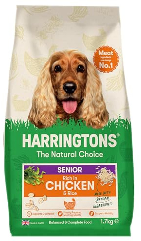 Harringtons Complete Dry Senior Dog Food Chicken & Rice 1.7kg (Pack of 4) | Made with High Quality & All Natural Ingredients - Freshly Prepared Meat Ingredients - Supports Mobility