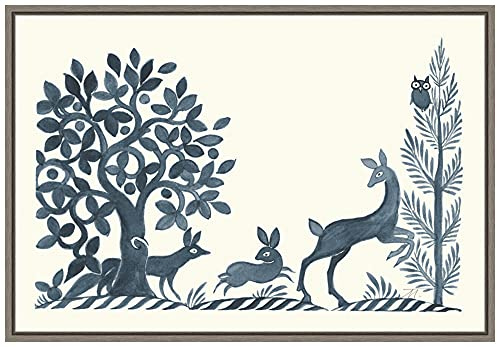 Amanti Art Framed Canvas Wall Art 16x23 Forest Life VIII by Miranda Thomas, Framed Wall Art Canvas, Animals Artwork, Country Rustic Decor, Medium Poster Painting for Living Room, Bedroom, Bathroom,
