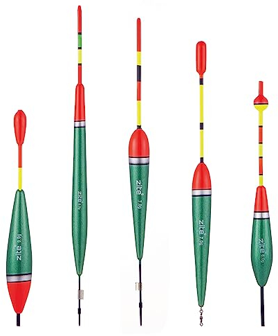 Zite Fishing Karpfenposen Set - Angelposen Sortiment - 5-Teiliges Posen-Set (6g, 7g, 7g, 8g, 9g) - Ideales Angelzubehör für das Karpfenangeln