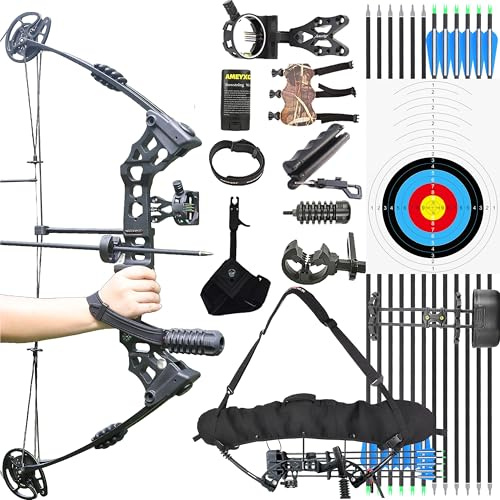 wolfman Archery Compound Bow Set Adults 20-70 LBS, Draw Length 24-30, Hunting Bow with All Accessories for Archery Hunting Target Shooting practice LRT/RTH