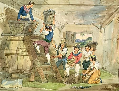 Image murale sur toile Affiche Decoration Murale Peinture Classique Les vendangeurs portent les raisins au pressoir d'Achille Pinelli Pour les Décorations pour la Maison 60x90cm
