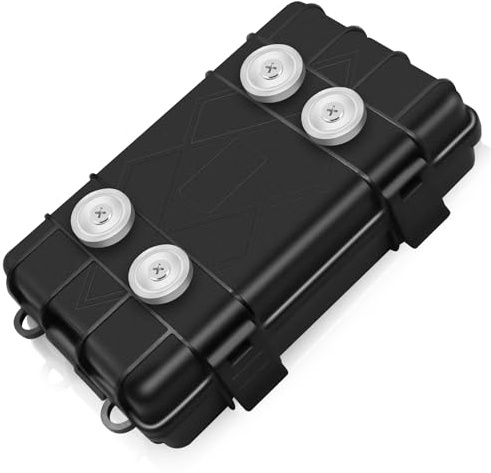Caja magnética para llaves debajo del coche, resistente al agua y con 4 imanes para viajes al aire libre