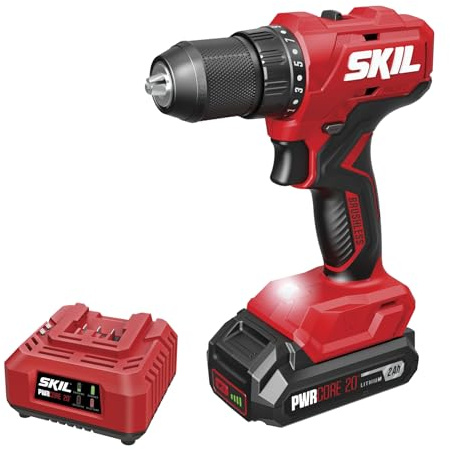 SKIL Brushless 20V 1/2 Drill Driver Kit Including 2.0 Ah Battery and Charger-DL6280B-10