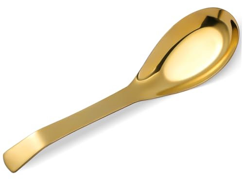 GRIRIW Cucchiaio Da Portata in Ottone Con Manico Per Salsa Cucchiaio Da Zuppa Utensili Da Cucina Robusti E Decorativi