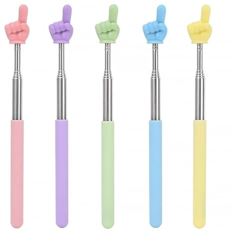Jidyllic Punteros Telescópicos para Maestros,5 Pcs Maestros Palo Extensible Puntero Retráctil Mini Puntero Retráctil para Profesores para Maestros y Educación en el Hogar Disponible