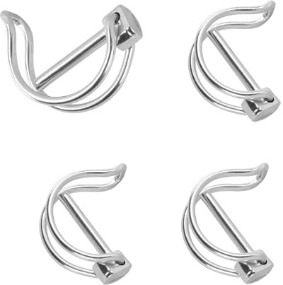 Lot de 4 goupilles pliantes pour tuyau, 4,5 x 40 mm, avec fermeture d'encliquetage, goupille de sécurité, pour ferme, pelouse, jardin