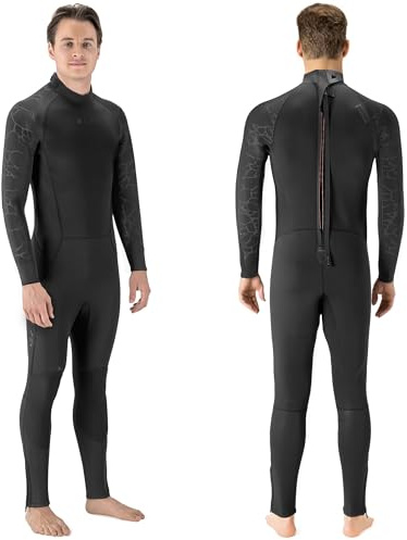 BARE 3MM Men's Velocity Ultra Full 2.0 Wetsuit | Unique Omnired Material Woven into The Torso for Added Warmth | Full Stretch Neoprene | Black, 3XL