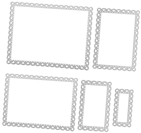 DIYEAH 5pièces Lot De Gabarits De Gaufrage Rectangulaires Dentelle Matrices De Découpe Pour Scrapbooking Et Fabrication De Cartes