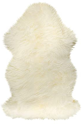 Natural Sheepskin Rug with Thick and Lush 2.5 Inch Pile | Fluffy, Hypoallergenic Sheep Fur Rug with Anti-Skid Back | 2 x 3 ft Small Sheepskin Wool Area Rugs, Chocolate