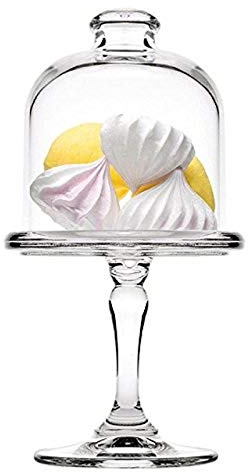 SWEET HOME Alzatina per dolci pasticceria in vetro con cupola in vetro cod.AC00410LU cm 18,5h diam.10 by Varotto & Co.