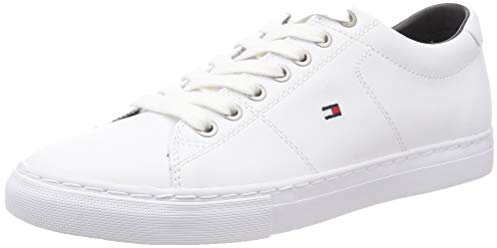 Tommy Hilfiger Baskets Cuvette Homme Essential Leather Chaussures, Blanc (White), 39