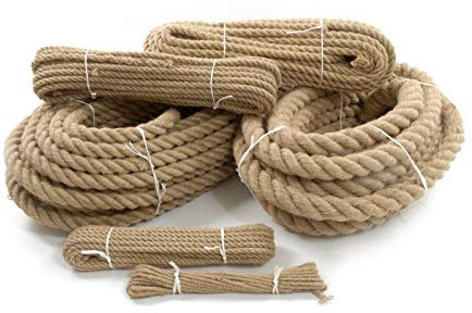 Natural Jute Rope Twisted Braided Decking Garden Boating Sash 6mm - 40mm (6mm, 1m)