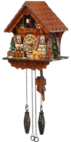 Kintrot Cuckoo Clock Handcrafted Traditional Black Forest Wood Clock Wall Decor