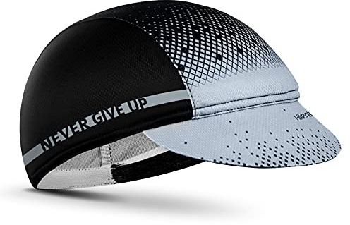 Hikenture Cycling Cap,Cooling Skull Cap Bike Hat with Sun Visor, Summer Breathable Helmet Liner Biking Cap for Men Women (Grey Dot)