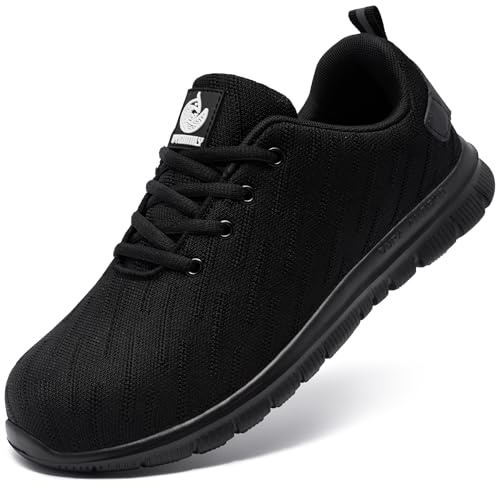 DYKHMILY Chaussures de sécurité Homme Femme Légère Respirant Noir 47EU