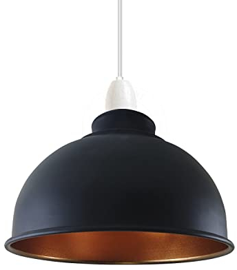 Pantalla de luz industrial retro, rústica, vintage, metal, lámpara de techo, pantallas de lámpara de techo E27 B22, luces colgantes, protectores de bombilla pequeña, para dormitorio, sala de